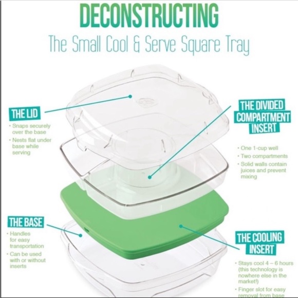 THE PAMPERED CHEF Small Square Chill  & Serve Versatile Covered Tray 9x9 - Picture 10 of 16